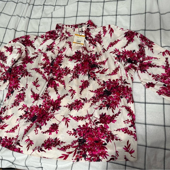 Anne Klein floral Long-Sleeve blouse - Picture 2 of 5